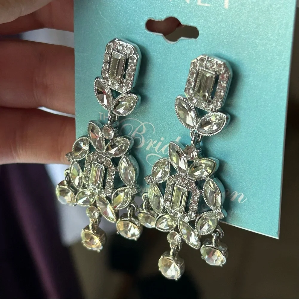 Monet Jewelry Timeless Silver Tone Womens Hypoallergenic Chandelier Earrings - Picture 9 of 13